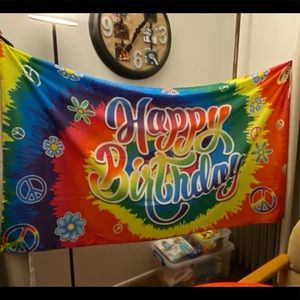 Tie dye birthday backdrop